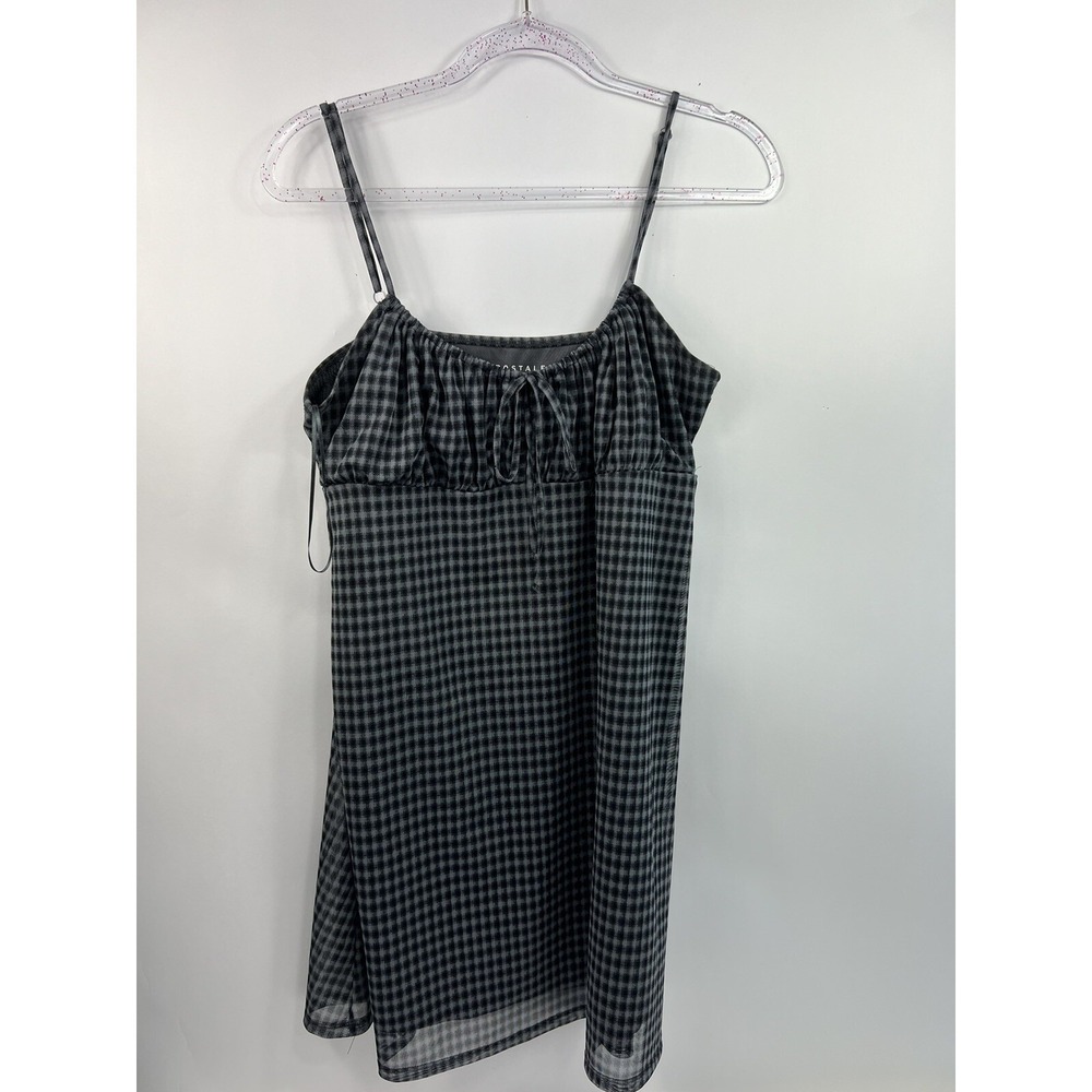 Aeropostale Dress Women's Sz L Gray/Black Sleeveless A-Line Adj. Spaghetti Strap